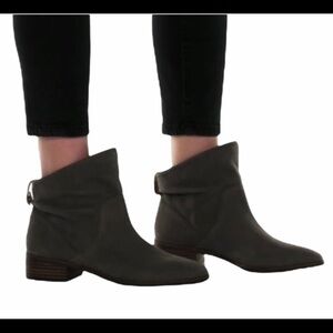 Lucky Brand Lollin Leather Suede Black Slouchy Bootie 8